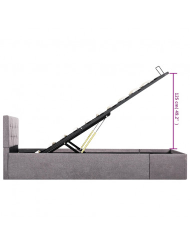 Giroletto con Contenitore Grigio Talpa in Tessuto 90x200 cm