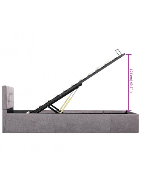 Giroletto con Contenitore Grigio Talpa in Tessuto 90x200 cm