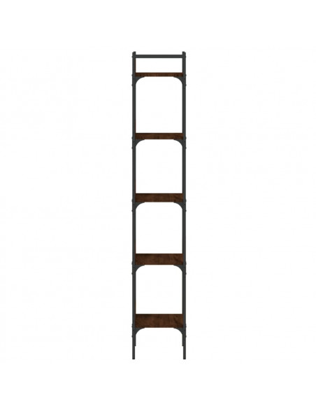 Libreria 5 Ripiani Rovere Marrone 35x30x174cm Legno Multistrato