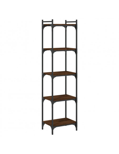 Libreria 5 Ripiani Rovere Marrone 40x30x154cm Legno Multistrato