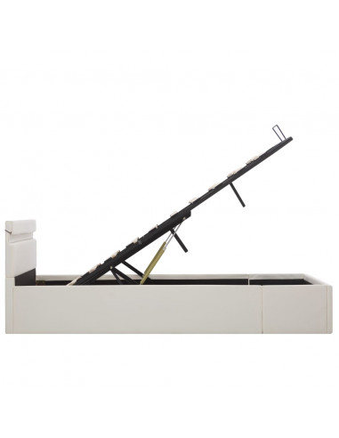 Giroletto Contenitore Idraulico LED Bianco Similpelle 140x200cm