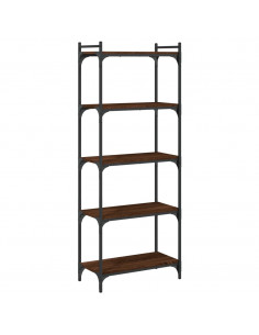 Libreria 5 Ripiani Rovere Marrone 60x30x154cm Legno Multistrato