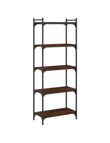 Libreria 5 Ripiani Rovere Marrone 60x30x154cm Legno Multistrato