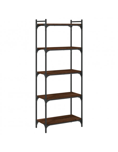 Libreria 5 Ripiani Rovere Marrone 60x30x154cm Legno Multistrato