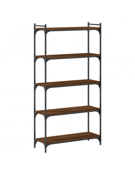 Libreria 5 Ripiani Rovere Marrone 80x30x154cm Legno Multistrato