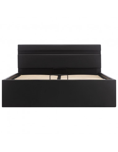 Giroletto Contenitore Idraulico LED Nero Similpelle 120x200 cm