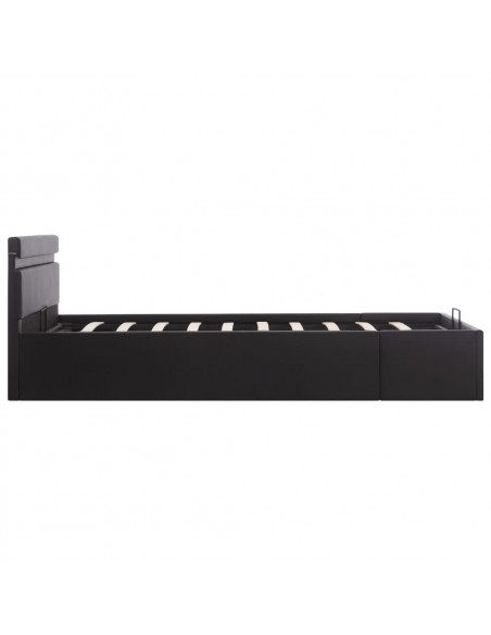 Giroletto Contenitore Idraulico LED Nero Similpelle 120x200 cm