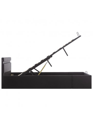 Giroletto Contenitore Idraulico LED Nero Similpelle 120x200 cm