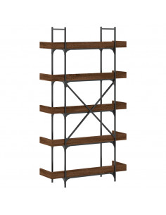 Libreria 5Ripiani Rovere Marrone 100x33x180,5 Legno Multistrato
