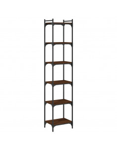 Libreria 6 Ripiani Rovere Marrone 40x30x188cm Legno Multistrato