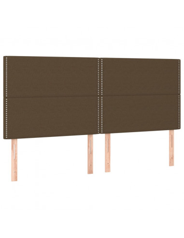 Giroletto a Molle con Materasso Marrone Scuro 200x200cm Tessuto