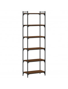 Libreria 6 Ripiani Rovere Marrone 60x30x188cm Legno Multistrato
