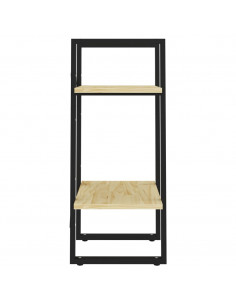 Libreria a 2 Ripiani 40x30x70 cm in Legno Massello di Pino