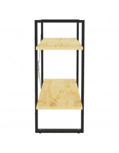 Libreria a 2 Ripiani 80x30x70 cm in Legno Massello di Pino