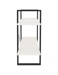 Libreria a 2 Ripiani Bianca 100x30x70 cm in Massello di Pino