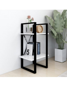 Libreria a 2 Ripiani Bianca 40x30x70 cm in Legno Multistrato