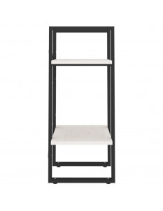 Libreria a 2 Ripiani Bianca 40x30x70 cm in Massello di Pino