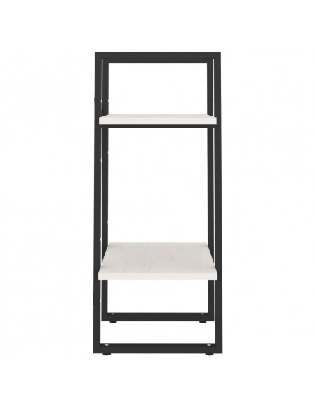 Libreria a 2 Ripiani Bianca 40x30x70 cm in Massello di Pino