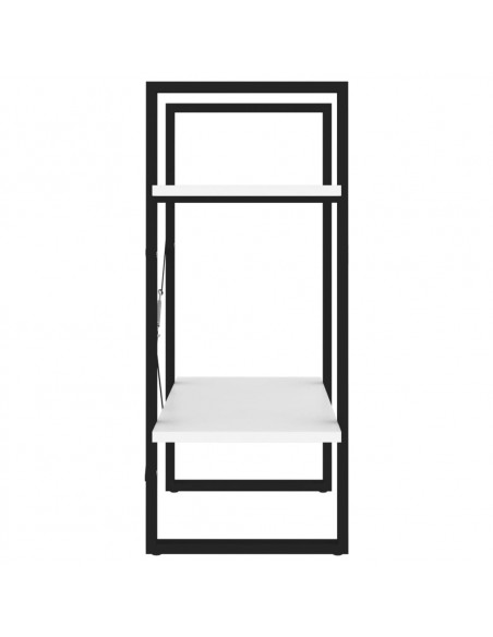 Libreria a 2 Ripiani Bianca 60x30x70 cm in Legno Multistrato