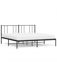 Giroletto con Testiera in Metallo Nero 183x213 cm 2