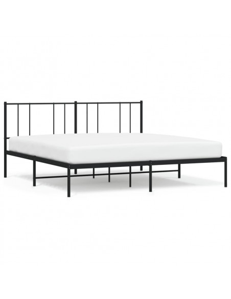 Giroletto con Testiera in Metallo Nero 183x213 cm