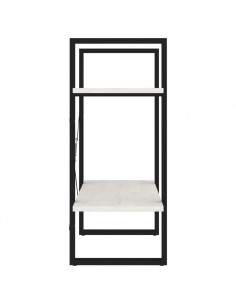 Libreria a 2 Ripiani Bianca 60x30x70 cm in Massello di Pino