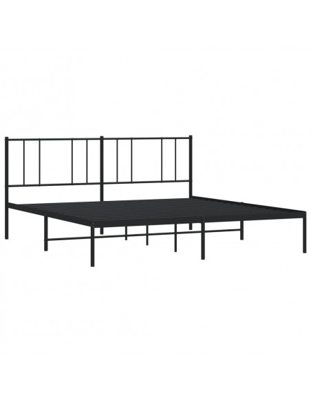 Giroletto con Testiera in Metallo Nero 183x213 cm