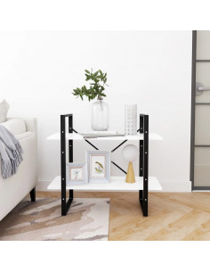 Libreria a 2 Ripiani Bianca 80x30x70 cm in Legno Multistrato