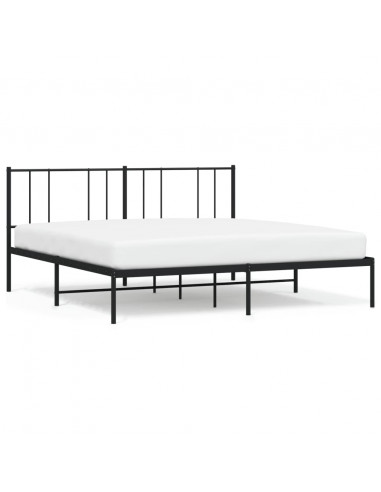 Giroletto con Testiera in Metallo Nero 193x203 cm