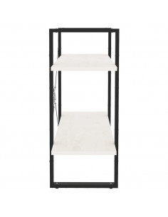 Libreria a 2 Ripiani Bianca 80x30x70 cm in Massello di Pino