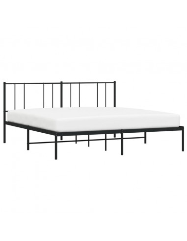 Giroletto con Testiera in Metallo Nero 183x213 cm