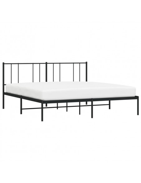 Giroletto con Testiera in Metallo Nero 183x213 cm