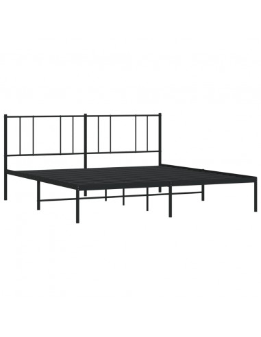 Giroletto con Testiera in Metallo Nero 193x203 cm