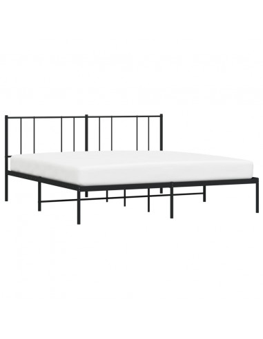 Giroletto con Testiera in Metallo Nero 193x203 cm