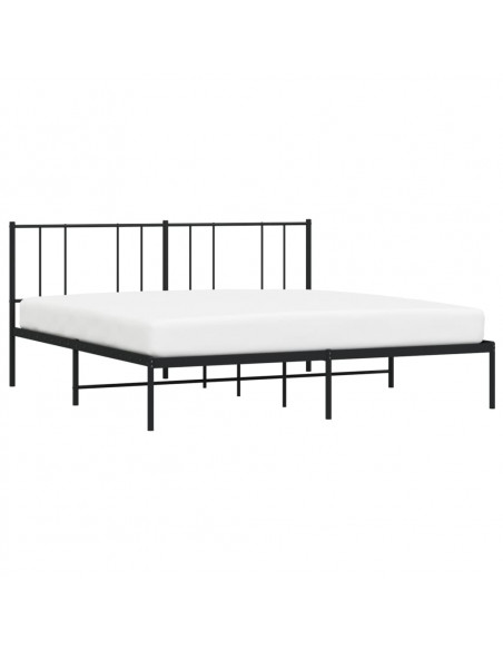 Giroletto con Testiera in Metallo Nero 193x203 cm