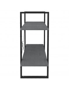 Libreria a 2 Ripiani Grigia 100x30x70 cm in Massello di Pino