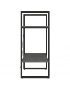 Libreria a 2 Ripiani Grigia 60x30x70 cm in Massello di Pino