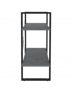 Libreria a 2 Ripiani Grigia 80x30x70 cm in Massello di Pino