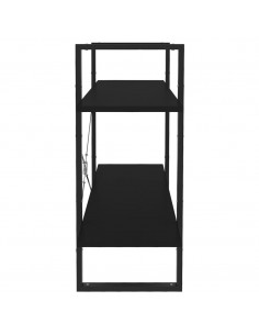 Libreria a 2 Ripiani Nera 100x30x70 cm in Legno Multistrato