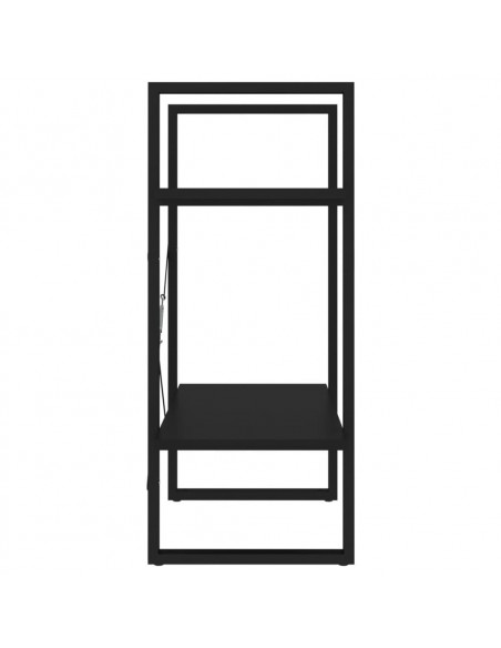 Libreria a 2 Ripiani Nera 60x30x70 cm in Legno Multistrato