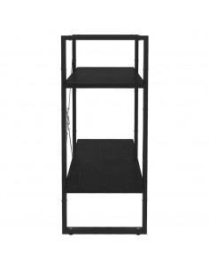 Libreria a 2 Ripiani Nera 80x30x70 cm in Massello di Pino