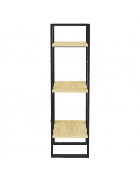 Libreria a 3 Ripiani 40x30x105 cm in Legno Massello di Pino