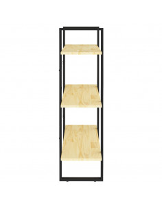 Libreria a 3 Ripiani 80x30x105 cm in Legno Massello di Pino