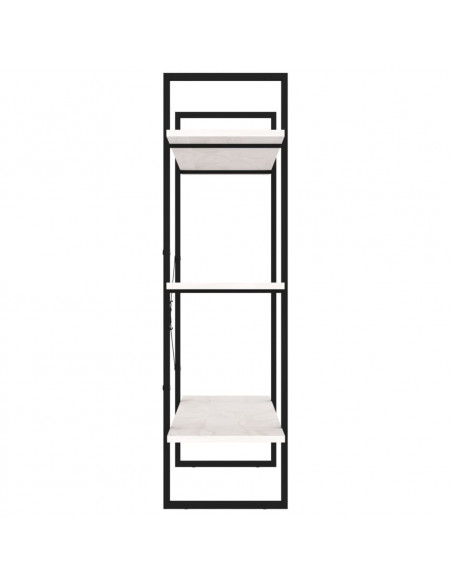 Libreria a 3 Ripiani Bianca 100x30x105 cm in Massello di Pino
