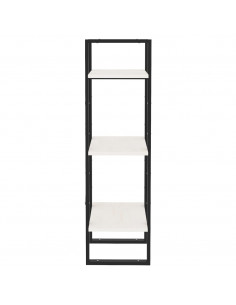 Libreria a 3 Ripiani Bianca 40x30x105 cm Legno Massello di Pino