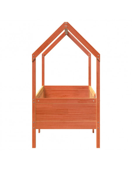 Giroletto Casetta Bambini Marrone Cera 70x140 cm Massello Pino