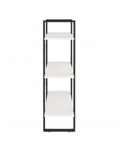 Libreria a 3 Ripiani Bianca 80x30x105 cm in Massello di Pino