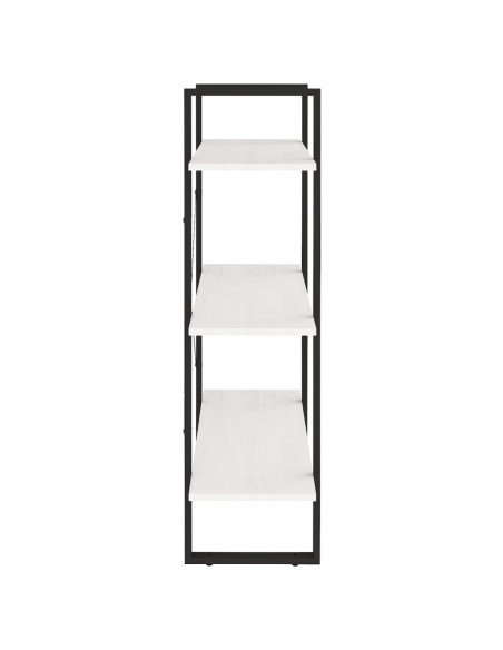 Libreria a 3 Ripiani Bianca 80x30x105 cm in Massello di Pino