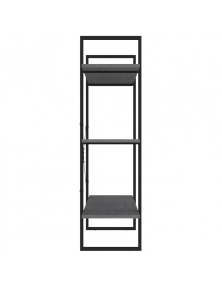 Libreria a 3 Ripiani Grigia 100x30x105 cm in Massello di Pino