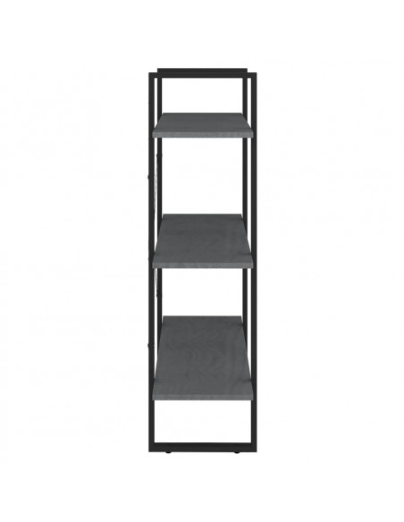 Libreria a 3 Ripiani Grigia 80x30x105 cm in Massello di Pino